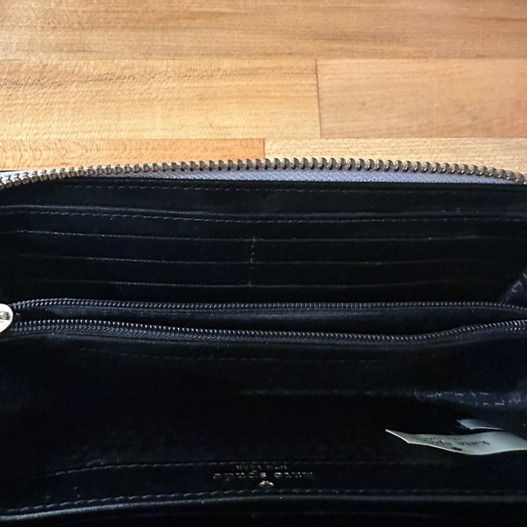 kate spade zip wallet Lacey Grand St color block light stone ice gray & black - Picture 8 of 9